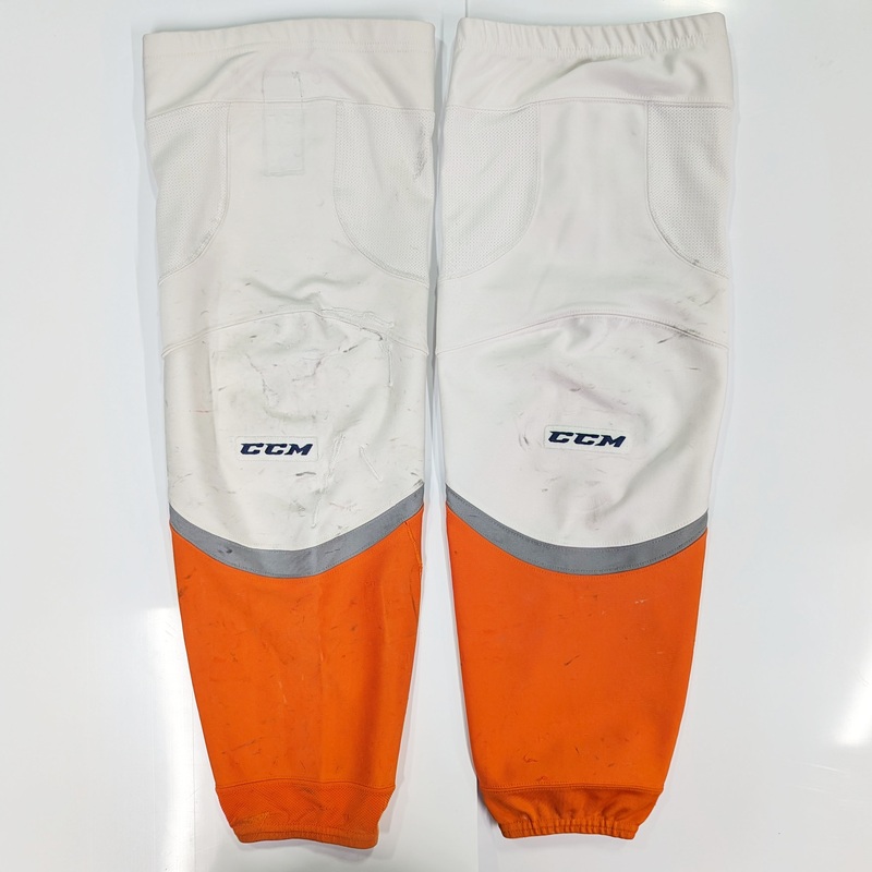 AHL – Used CCM Hockey Socks (White/Orange/Grey)
