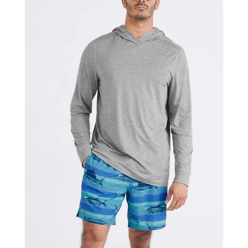 Oh Buoy 2N1 Long Swim Volley Short 7  – Fish On-Blue Moon