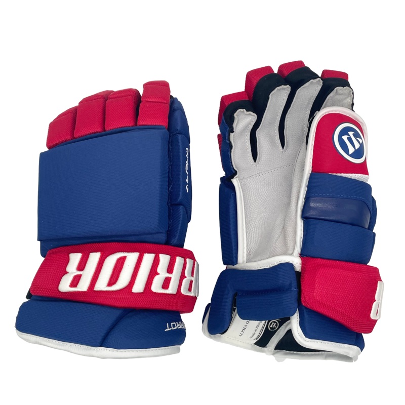 Warrior Alpha QX – NHL Pro Stock Glove – Ben Chiarot (Blue/Red/White)