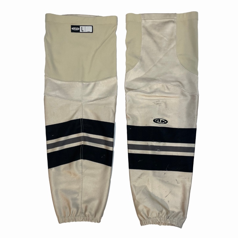 ECHL – Used AK Hockey Socks (Cream/Grey/Black)