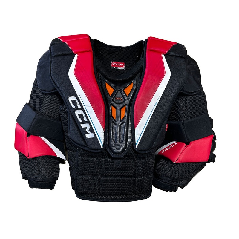CCM Extreme Flex 6 – Used Pro Stock Goalie Chest Protector (Black/Red) #2