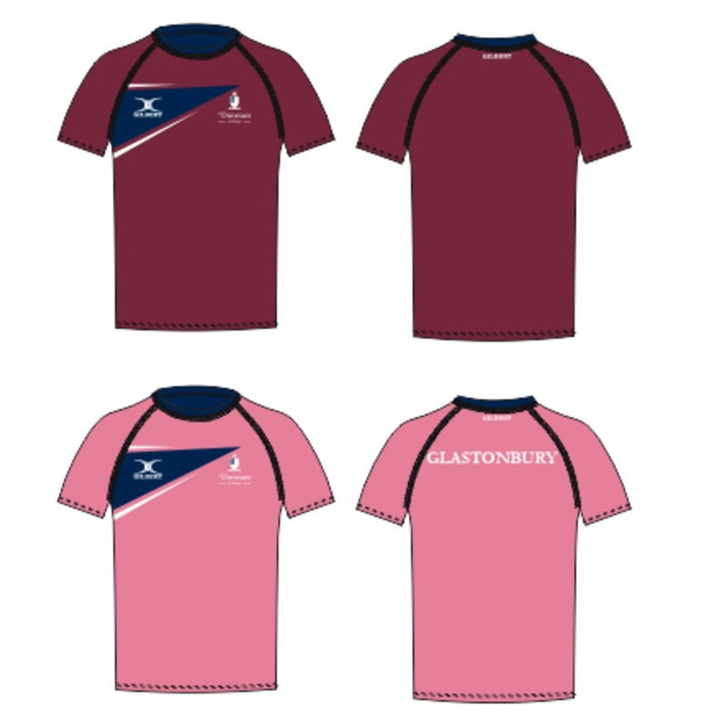 St Dunstan’s Junior’s Burgundy / Pink Reversible Training Tee Shirt