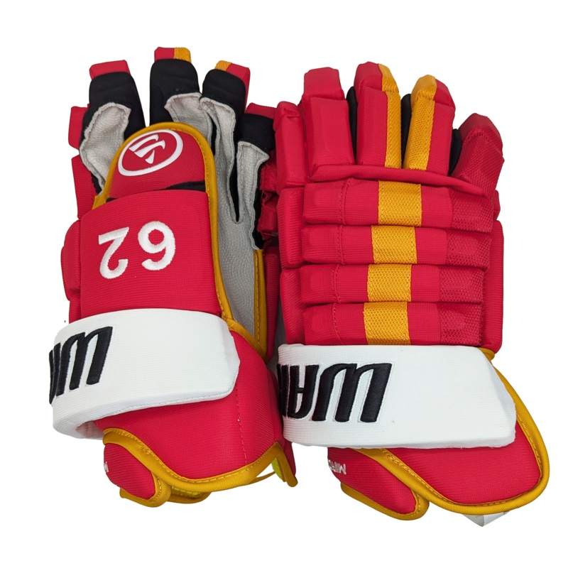 Warrior Alpha FR Pro – NHL Pro Stock Glove – Daniil Miromanov (Red/Yellow)