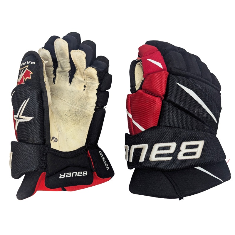 Bauer Vapor 2X Pro – Used Team Canada Pro Stock Hockey Gloves (Black/Red/White)