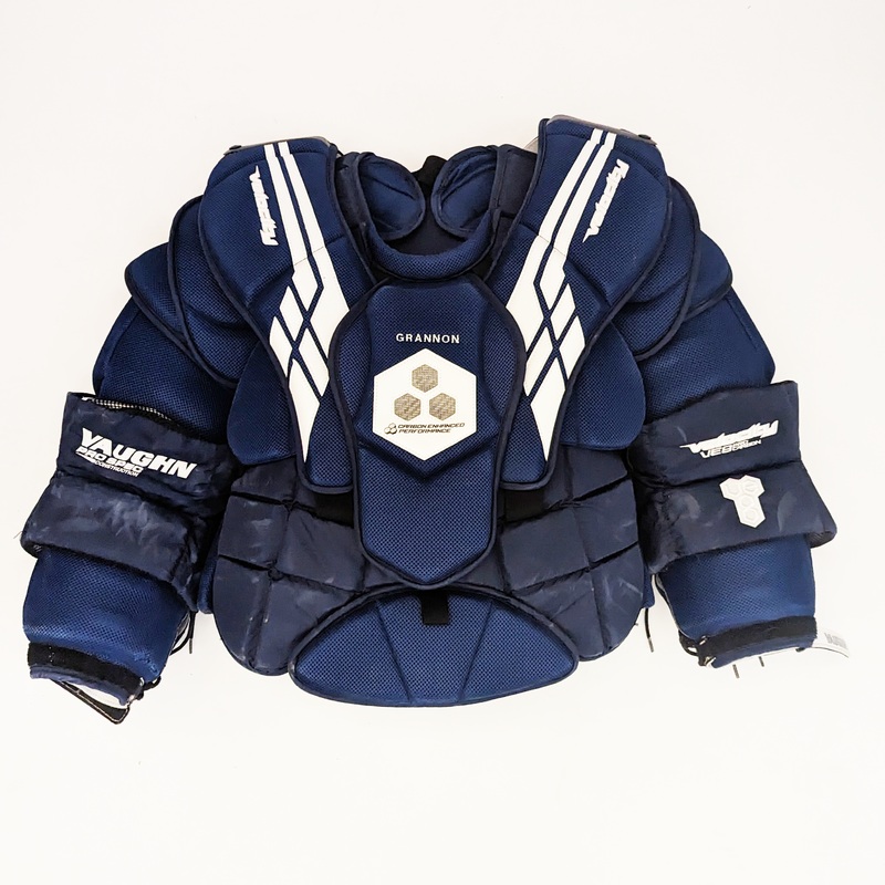 Vaughn VE8  – Used Pro Stock Goalie Chest Protector (Blue/White)
