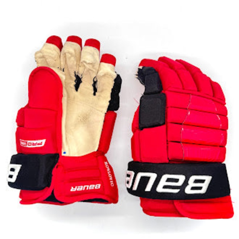 Bauer Pro Series – Used NHL Pro Stock Glove – Jack Roslovic (Red/Black)