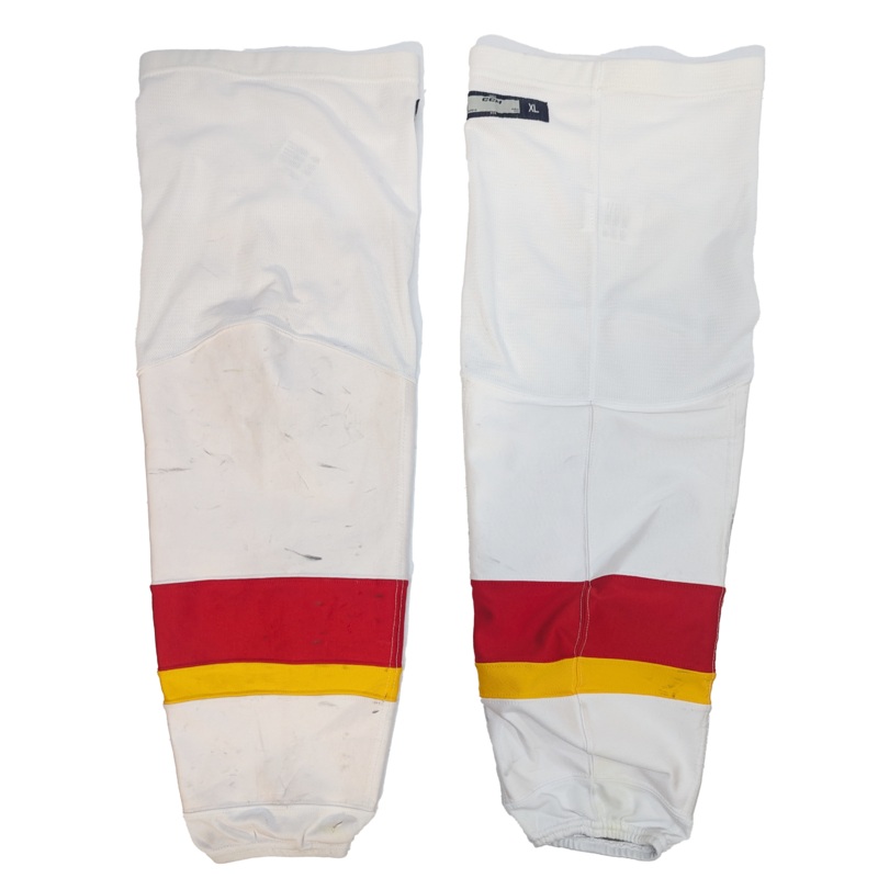 CCM – AHL Used Hockey Socks (White/Red/Yellow)