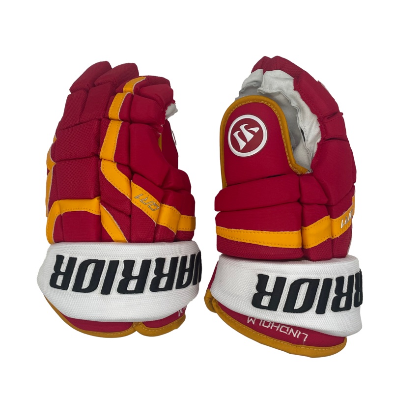 Warrior Covert QRL – NHL Pro Stock Glove – Elias Lindholm (Red/Yellow/White)