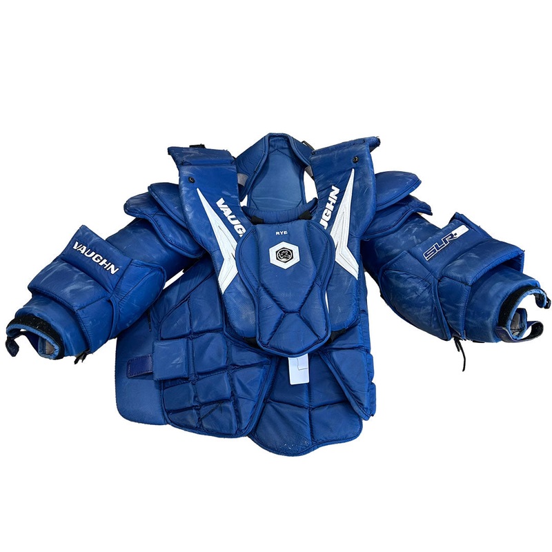 Vaughn SLR3 Pro Carbon – Used Pro Stock Goalie Chest Protector (Blue/White)