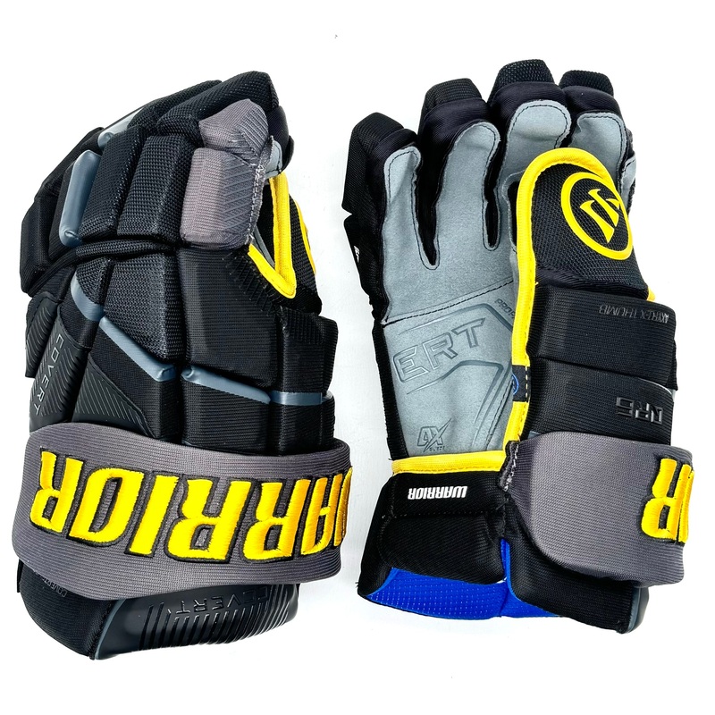 Warrior Covert QR6 – Team Stock Glove – Iowa Heartlanders ECHL (Black/Gray/Yellow)