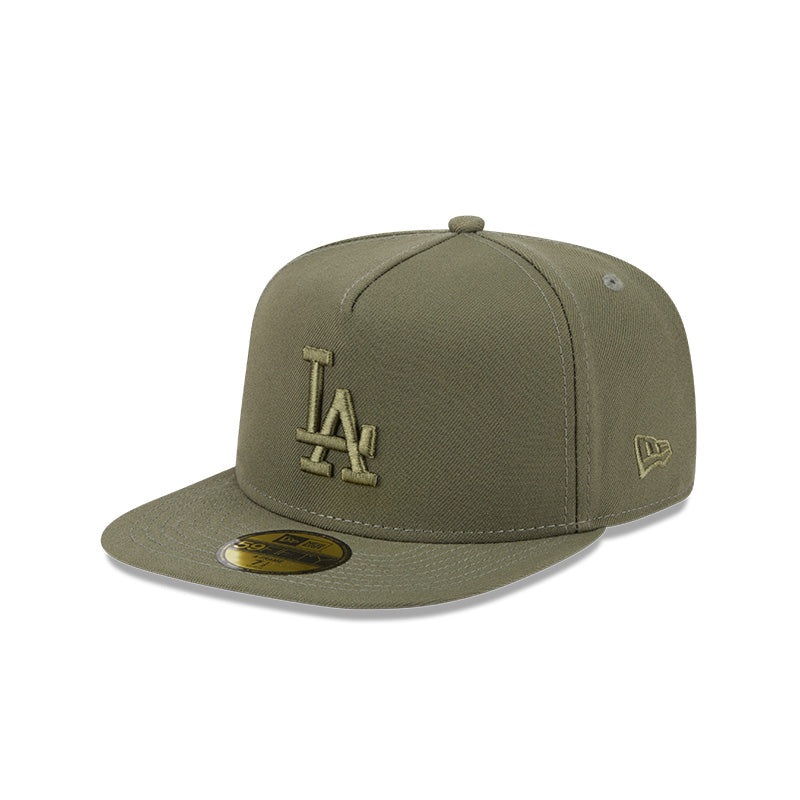 New Era Los Angeles Dodgers Olive Color Pack A-Frame 59FIFTY Fitted Hat