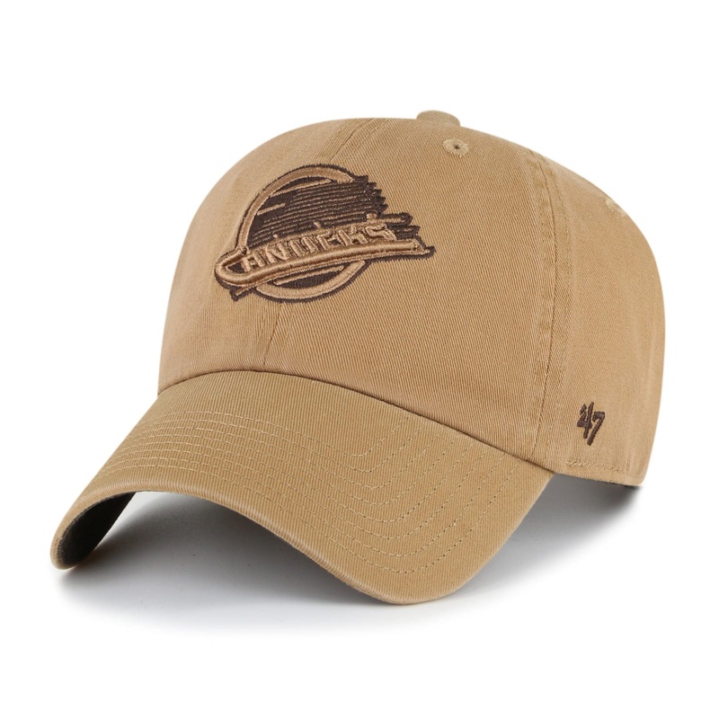 47 Brand NHL Dune Chocolate Clean Up Ballpark Hat – Vancouver Canucks Flying Skate