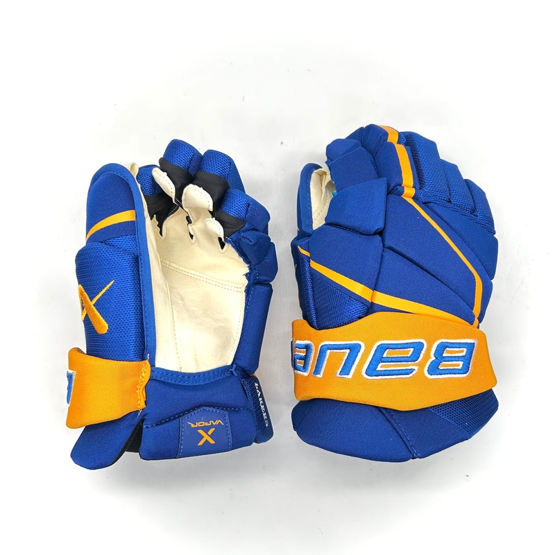 Bauer Vapor Hyperlite – NCAA Pro Stock Hockey Gloves (Blue/Yellow)