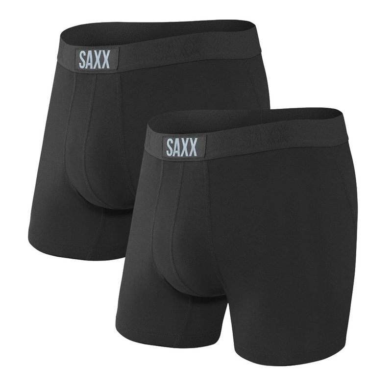 Saxx Vibe Boxers – Black / Black (2 Pack)