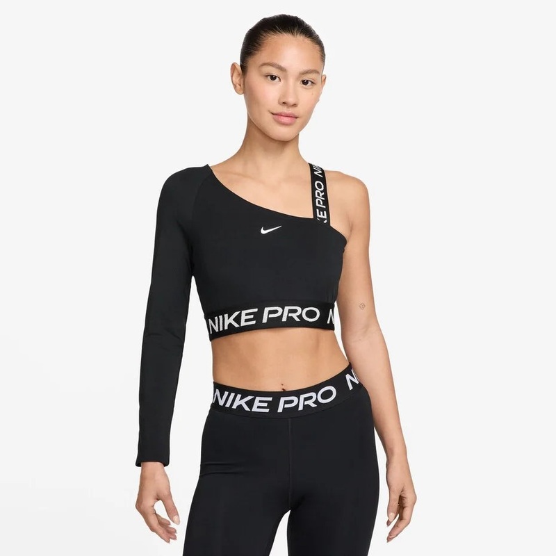 Women’s Pro Shine Dri-FIT Asymmetrical Cropped Top