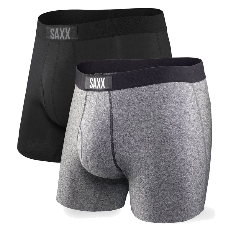 Saxx Ultra Boxers – Black / Grey (2 Pack)