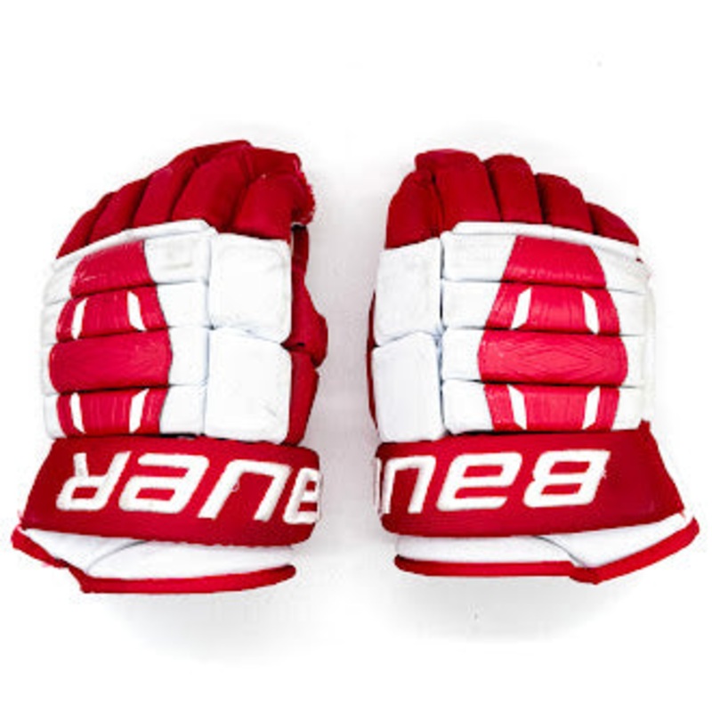 Used – Bauer Pro Series – Pro Stock Glove – (White/Red)