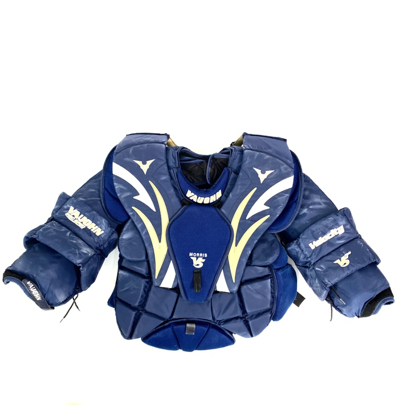 Vaughn V5 7800  – Used Pro Stock Goalie Chest Protector (Navy/Gold)