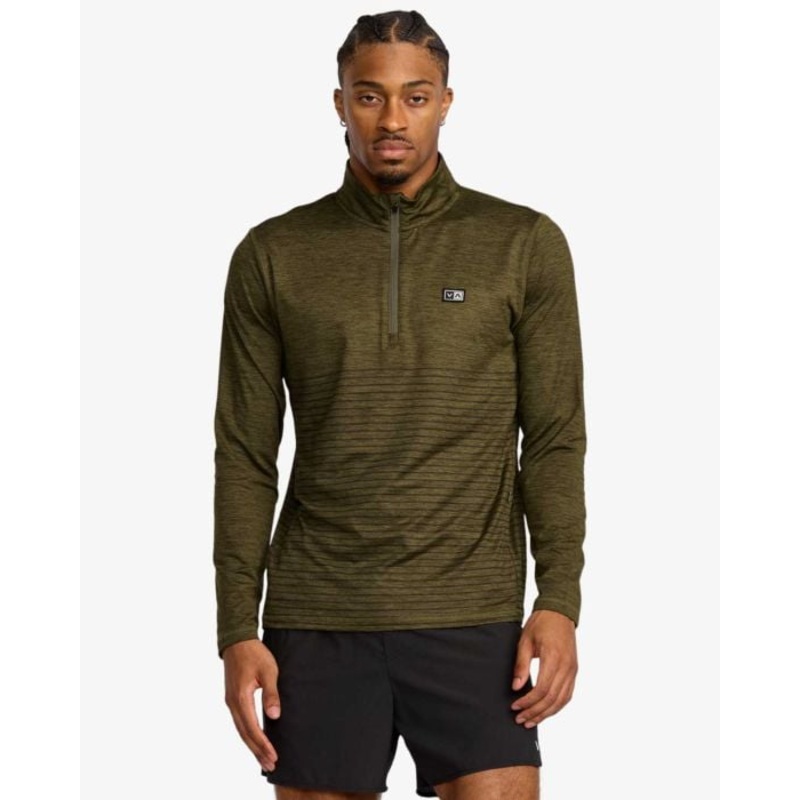 RVCA Men’s Recover Half Zip|OLIVE GREY|M|L|XL