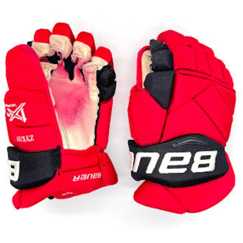 Bauer Vapor 1X Pro – Used NHL Pro Stock Glove – Valentin Zykov (Red/Black)