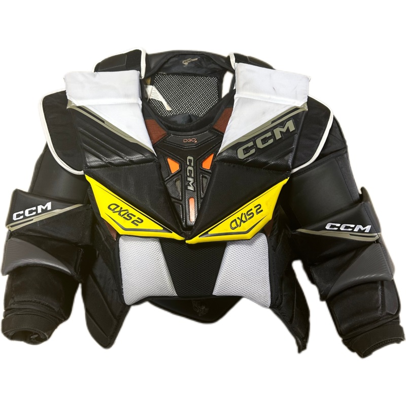 CCM Axis 2 – Used Pro Stock Goalie Chest Protector (Black/White)