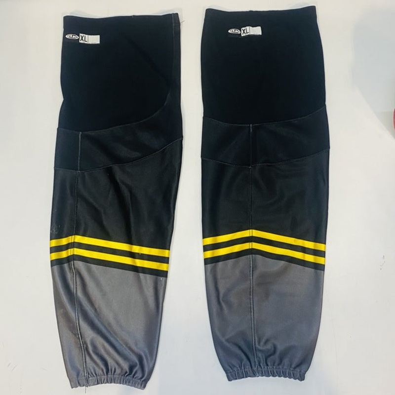 USED – Athletic Knit Socks – Black/Yellow/Grey