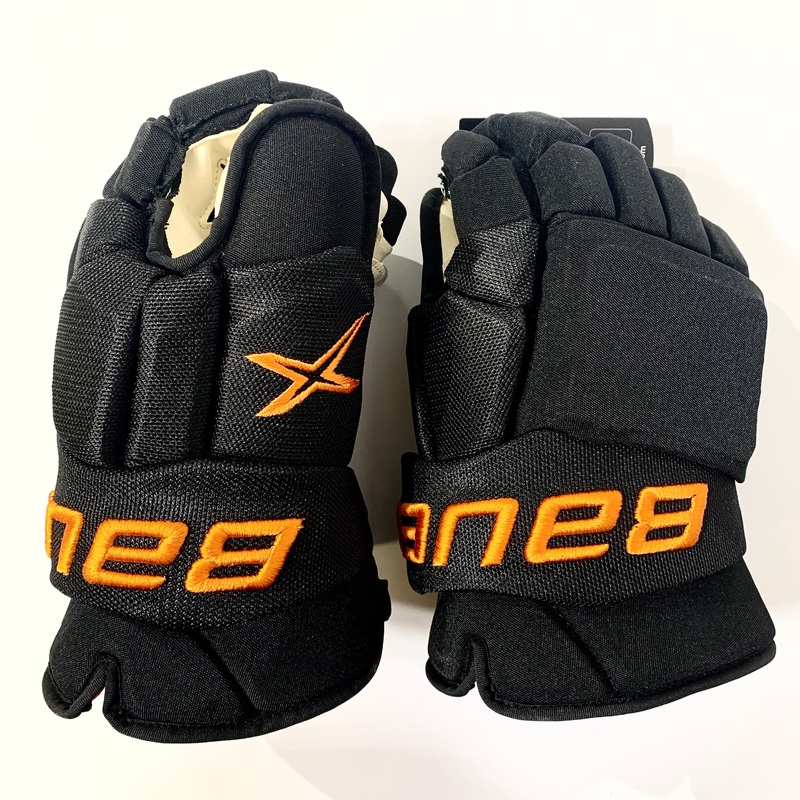 Bauer Vapor 2X Pro w/ Shot Blockers – NHL Pro Stock Glove – Philadelphia Flyers (Black/Orange)