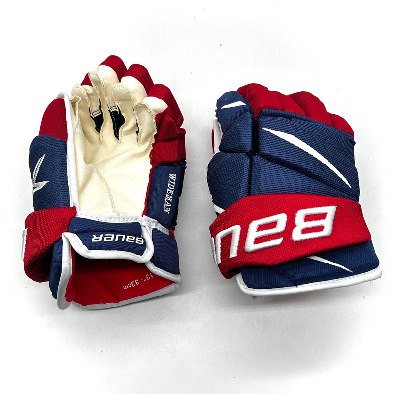 Bauer Vapor 2X Pro – NHL Pro Stock Gloves – Chris Wideman (Blue/Red/White)