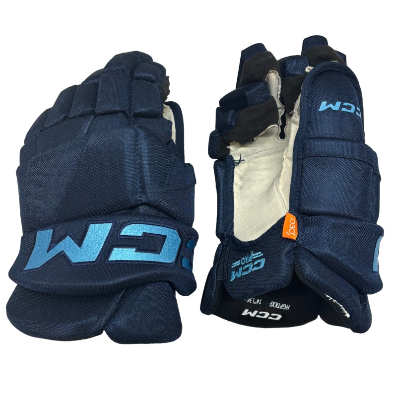 CCM HGPTKXF – Used PWHL Pro Stock Glove – Toronto Sceptres (Navy/Powder Blue)
