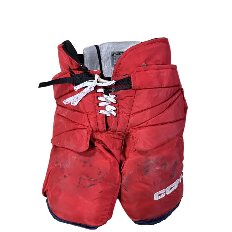 Used – CCM HPG14A NHL Pro Stock Goalie Pants – (Red/Navy)