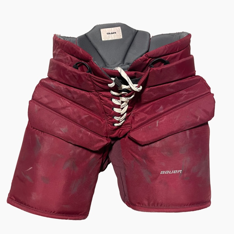 Bauer – NCAA Used Pro Stock Goalie Pants (Maroon)