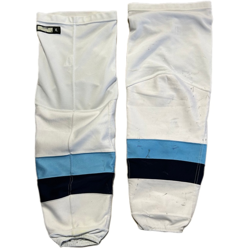 AHL – Used CCM Pro Stock Socks (White/Navy/Blue)