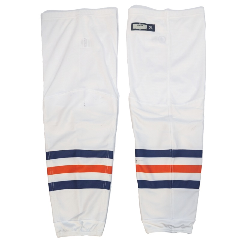 CCM – WHL Used Hockey Socks (White/Navy/Orange)