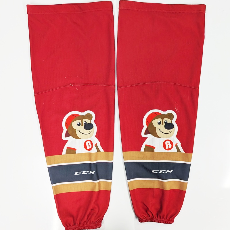 WHL – Used CCM Hockey Socks (Red Teddy Bear)