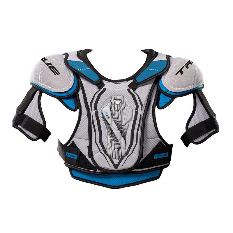 AX5 Shoulder Pads  – Senior|S|M|L|XL|Black/Black/White