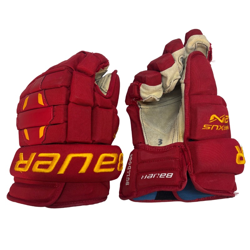 Bauer Nexus 2N – Used NCAA Pro Stock Glove (Red/Yellow)