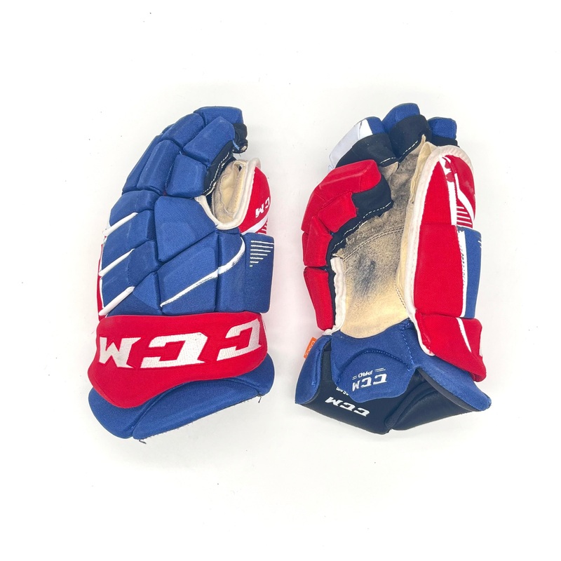 CCM HGJS – Used NHL Pro Stock Glove – Montreal Canadiens (Blue/Red/White)