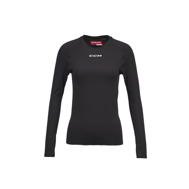 CCM Shirt Long Sleeve Womens Training Black