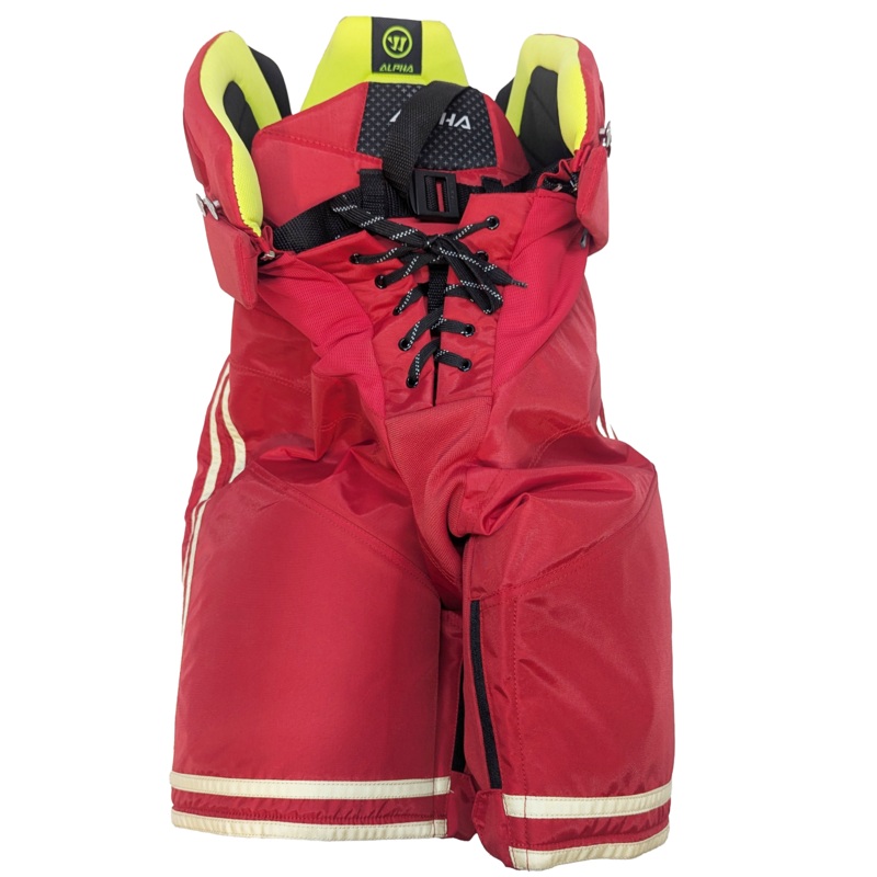 Warrior Alpha Pro – NHL Pro Stock Hockey Pants – Calgary Flames Heritage Classic (Red/Gold)