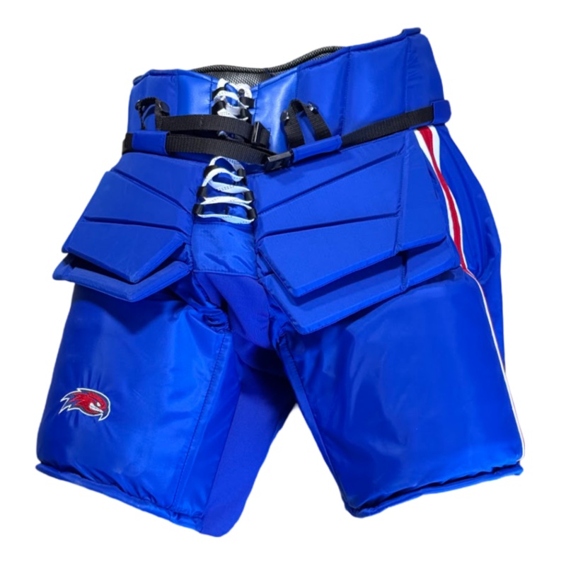 Vaughn Pro Custom – NCAA Pro Stock Goalie Pants (Blue/White/Red)