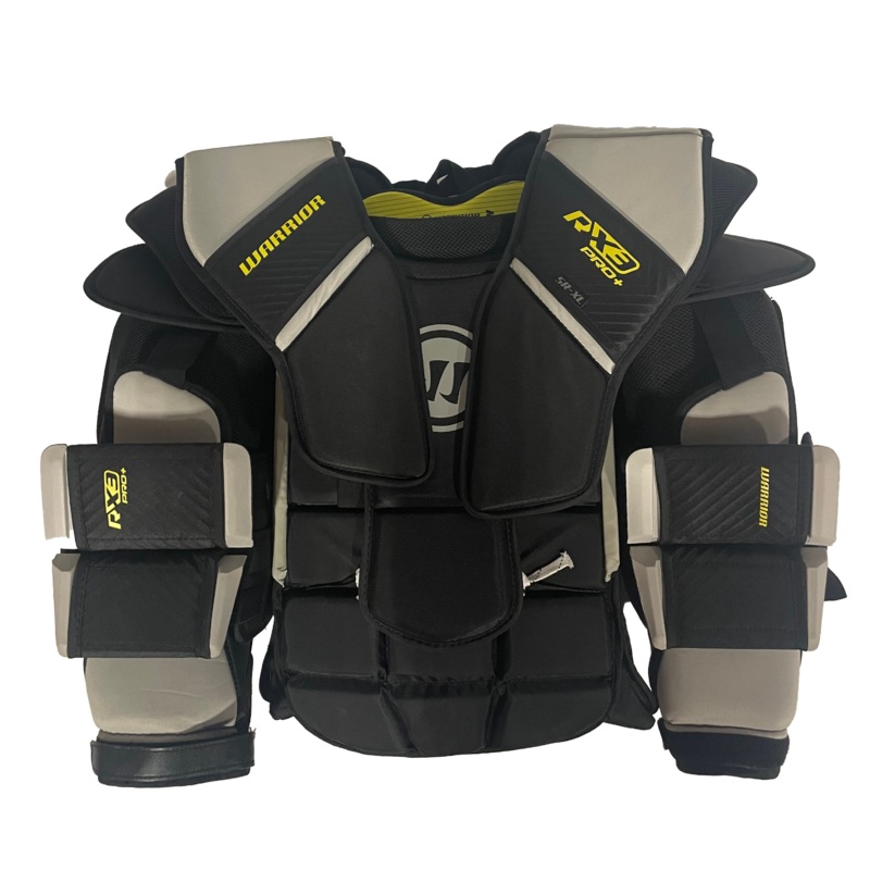 Warrior Ritual RX3 Pro+ – New Pro Stock Goalie Chest Protector (Black/Grey)