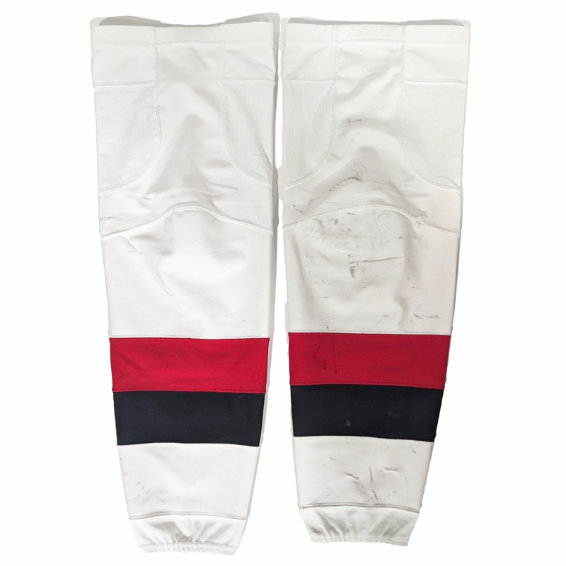 AHL – Used CCM Hockey Sock (White/Black/Red)