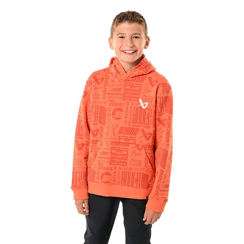 Bauer Logo Repeat Youth Hoody – Orange