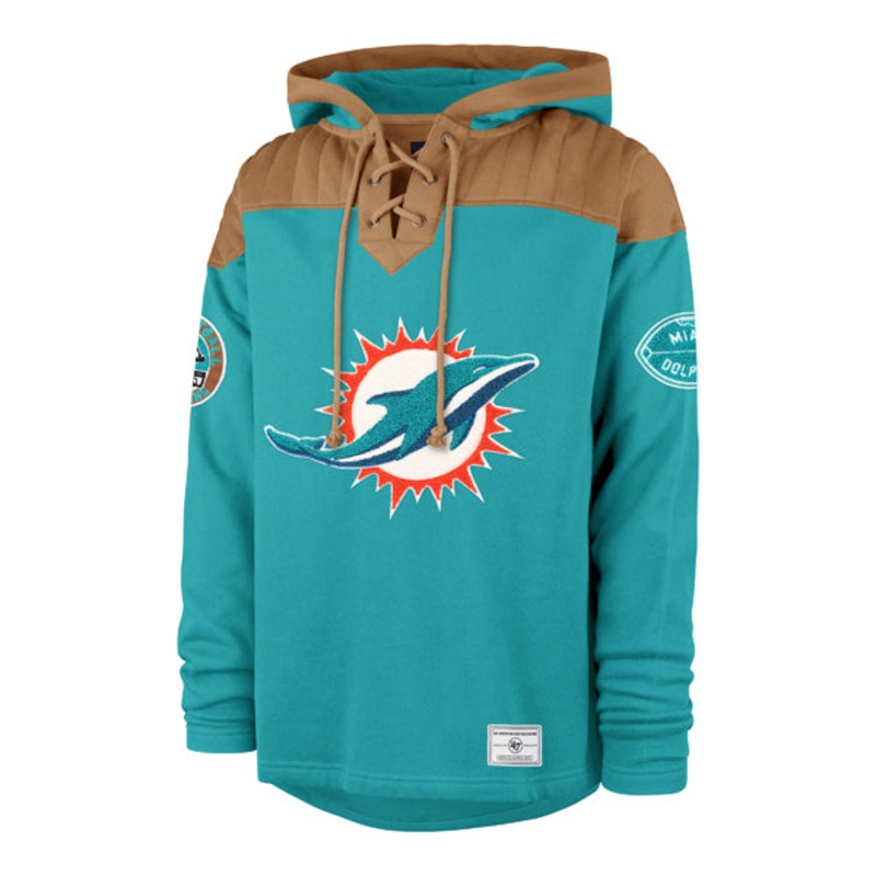 47 Brand Miami Dolphins Golden Age Wingback Lacer Hoodie
