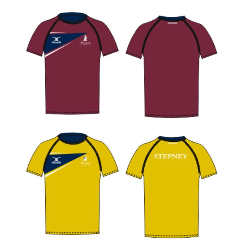 St Dunstan’s Senior’s Burgundy / Yellow Reversible Training Tee Shirt