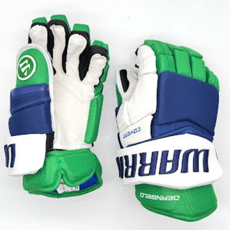 Warrior Covert QRE Pro – NHL Pro Stock Glove – Tony Deangelo (Blue/Green/White)