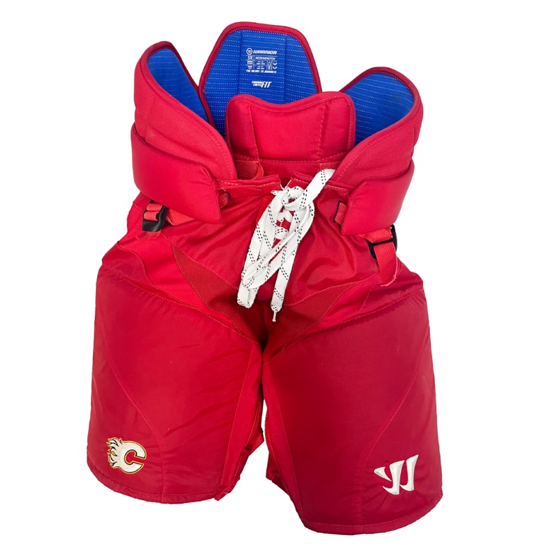 Warrior Covert QRE Pro – NHL Pro Stock Hockey Pants – Calgary Flames (Red/Yellow/White)