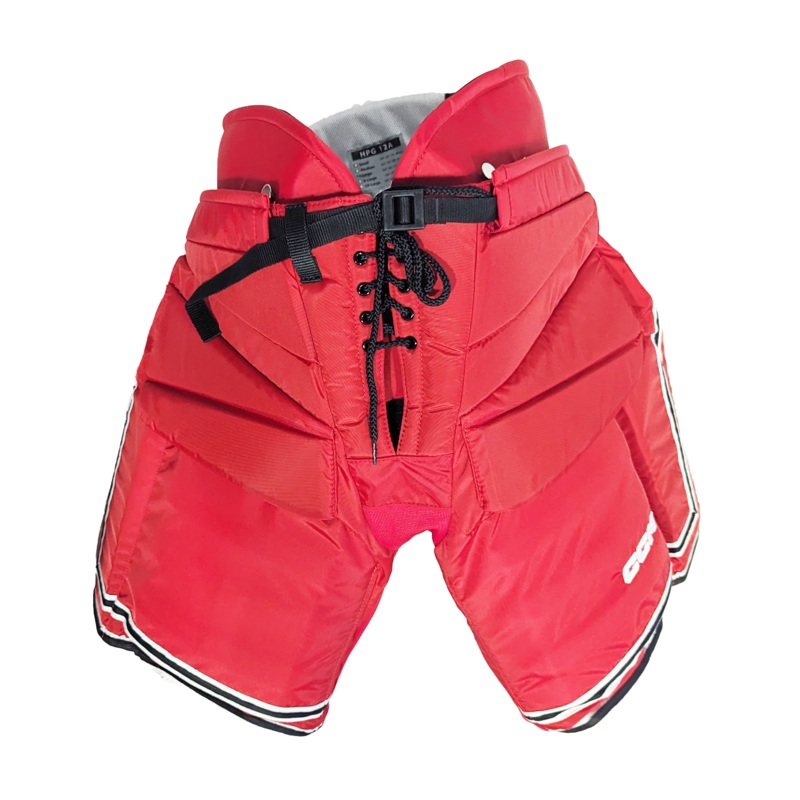 CCM HPG12A – NCAA Pro Stock Hockey Goalie Pants (Red/White/Black)