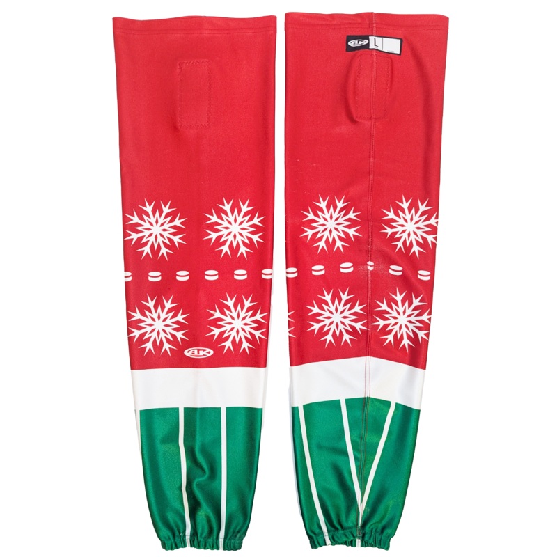 ECHL – Used Athletic Knit Sock (Red/Green/White)