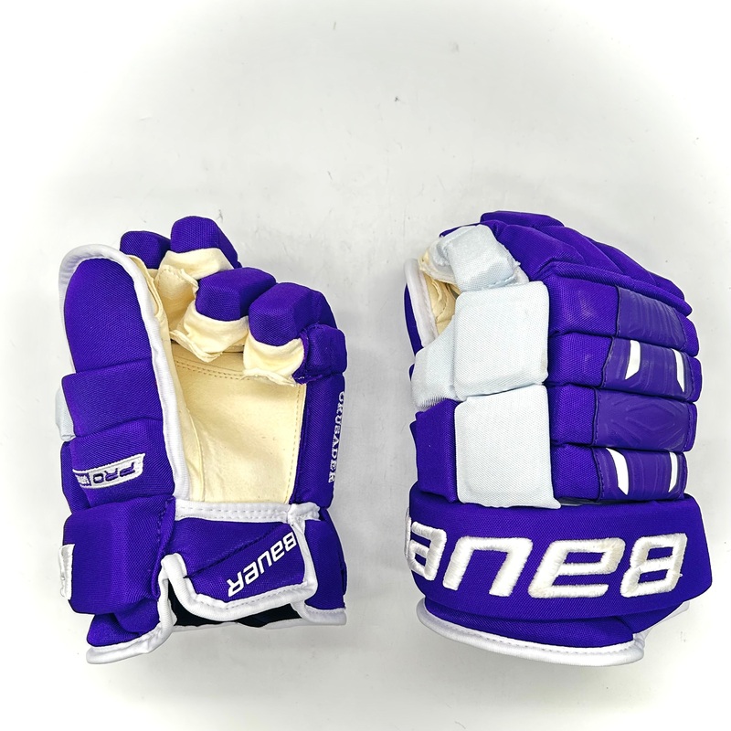 Bauer Pro Series – NCAA Pro Stock Hockey Gloves – Intermediate (Purple/White)
